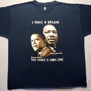 Barack Obama MLK Martin Luther King Jr. T-Shirt Men's 3XL‎ Black Black History